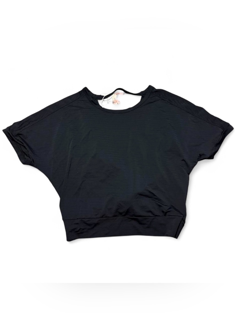 NWT Halara Lightweight Black Twist Back Cropped Active Top Athleisure Yoga Shirt